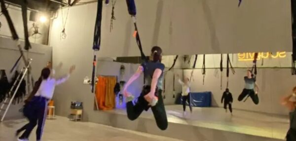 Bungee fitness class in Barcelona gym