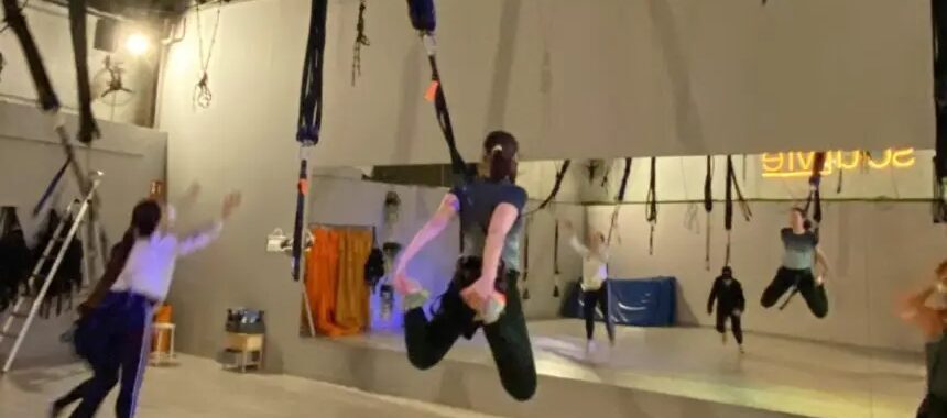 Bungee fitness class in Barcelona gym